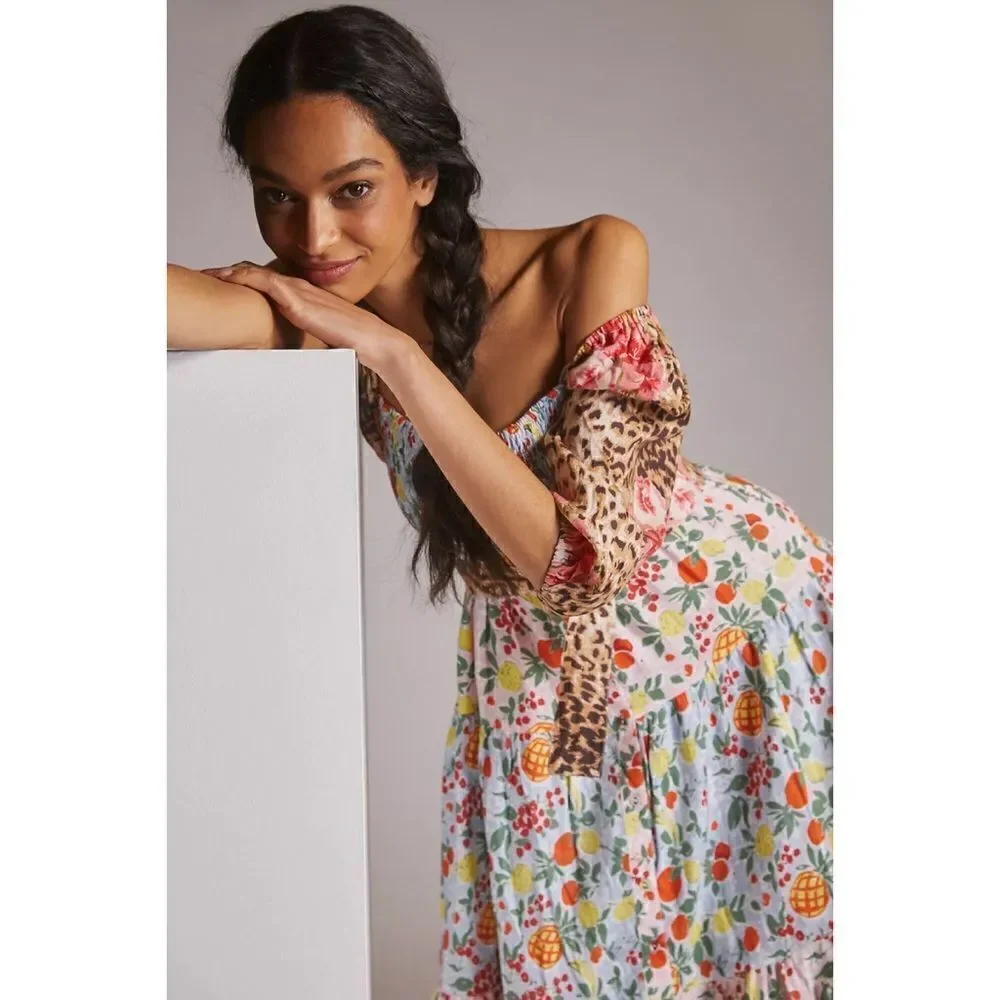 Anthropologie - Place Nationale Floral Linen Midi Dress - Picture 2 of 8